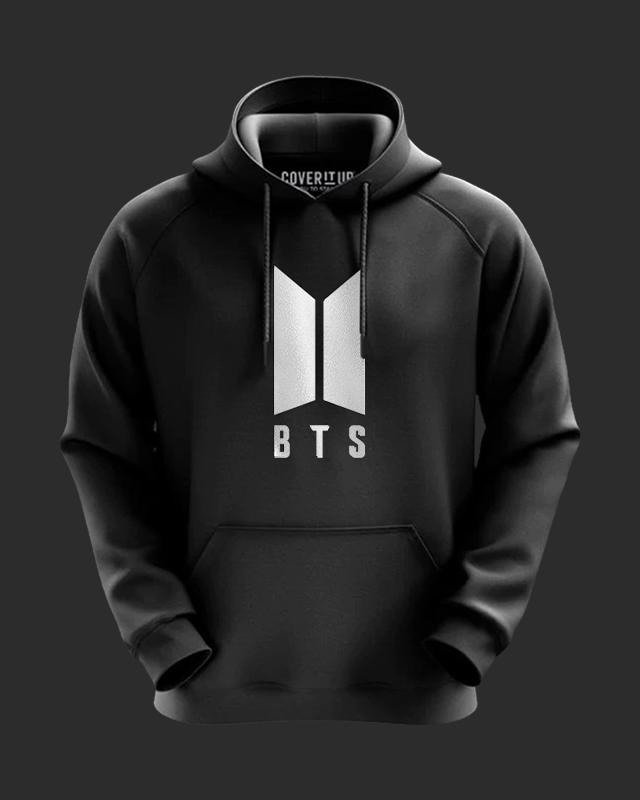 BTS Silver Foil Logo Hoodie for Men & Women from coveritup.com