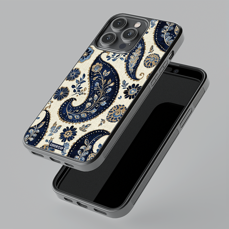 Ivory Paisley Glass Phone Case