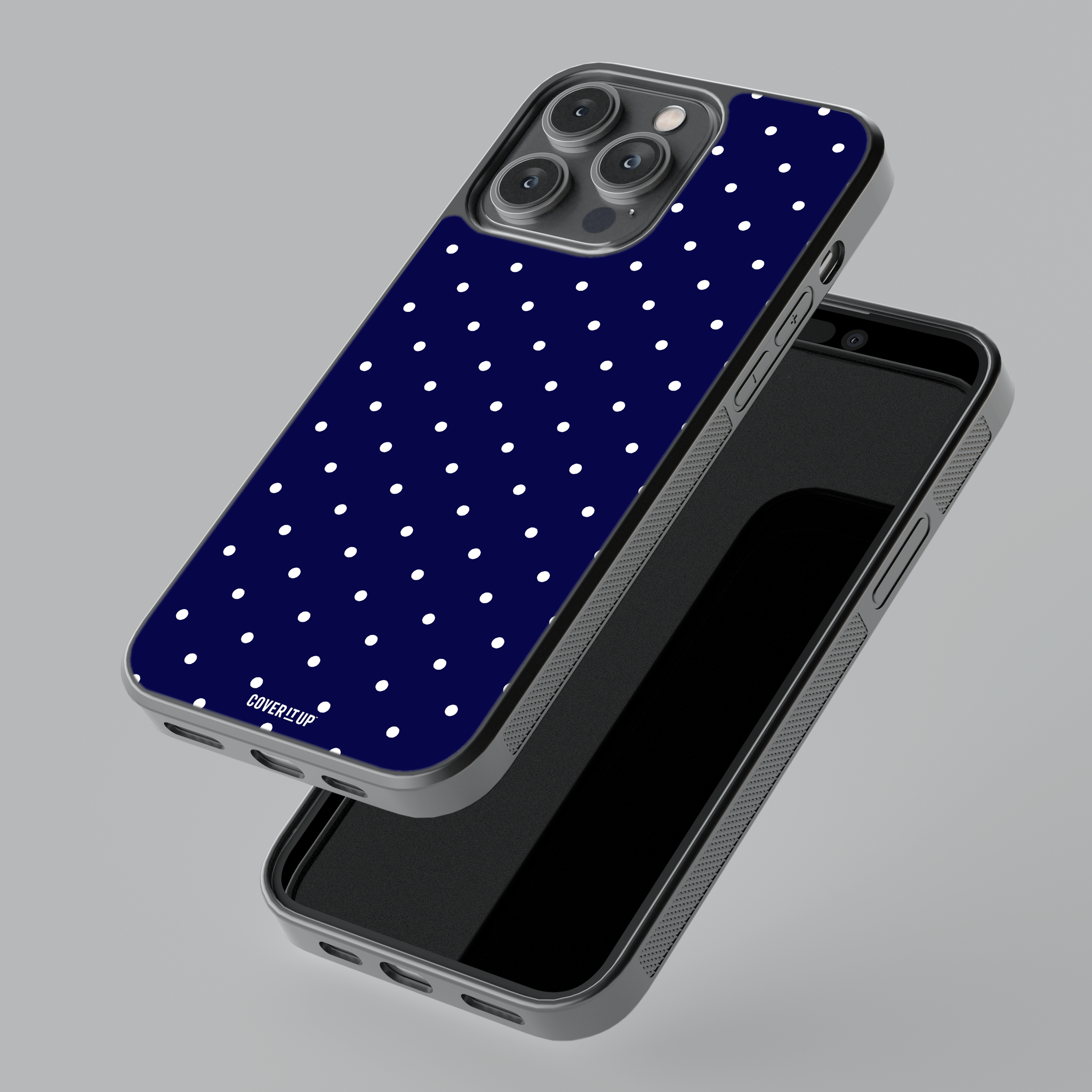 Blue Small Polka Dots Glass Case