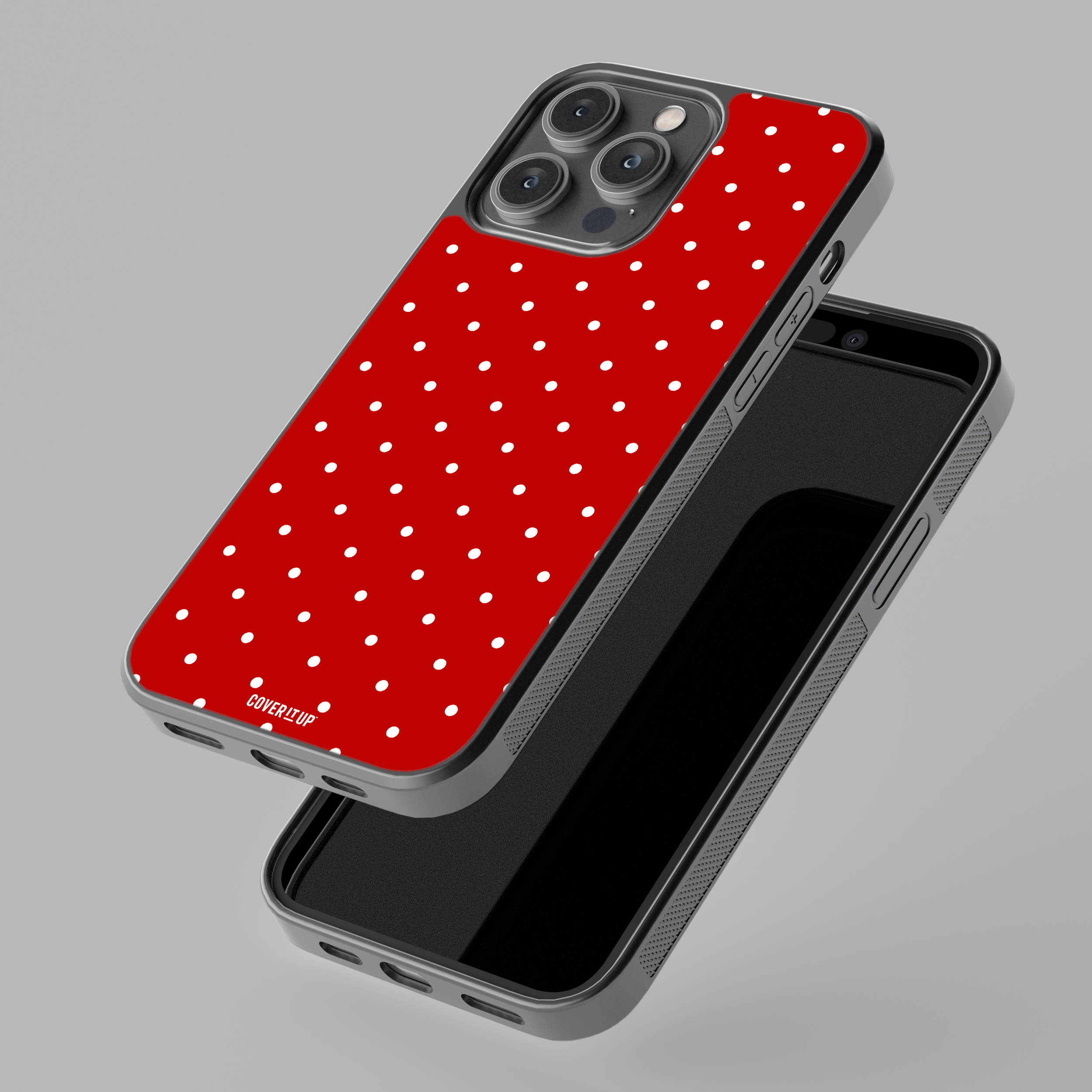 Red Small Polka Glass Case