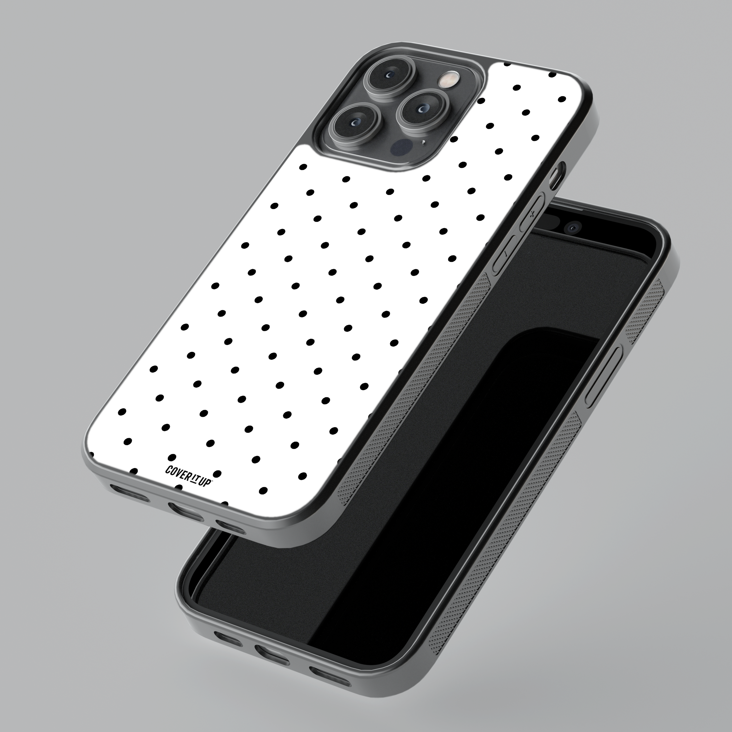 Classic White Small Polka Dots Glass Case