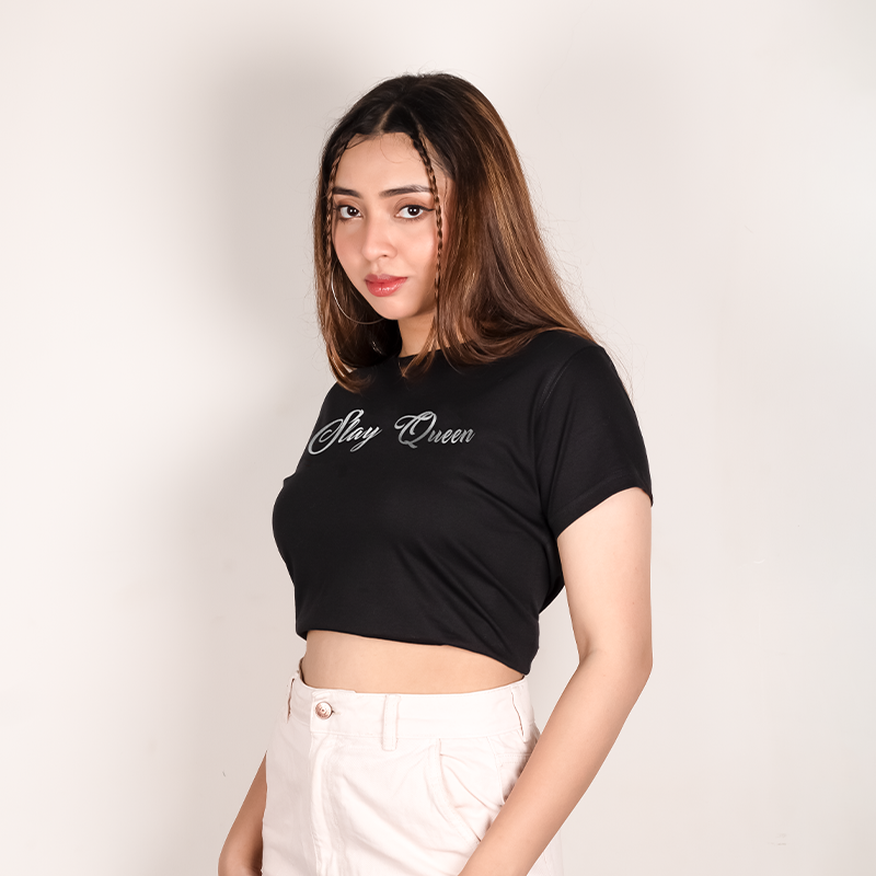 Customise your Silver Foil Crop Top