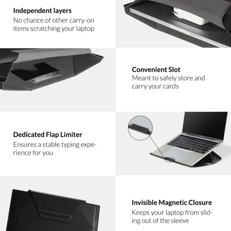 MOFT Ultra-Slim Laptop carry Sleeve: Elevate Your MacBook Experience with Expandable Storage, Adjustable Angles  Compatible From -"13.3' - 16' "