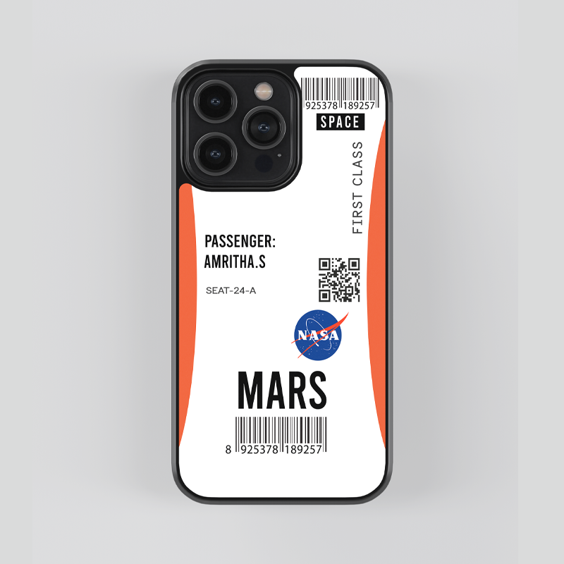 NASA Mission Mars Ticket Custom Glass Case