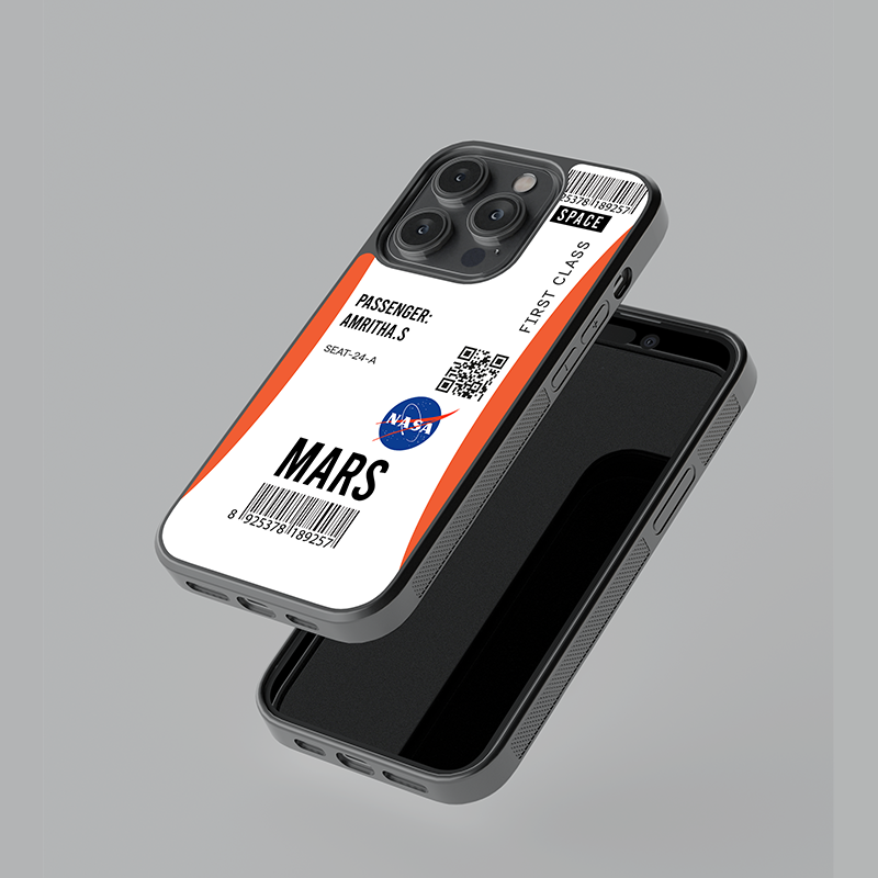 NASA Mission Mars Ticket Custom Glass Case