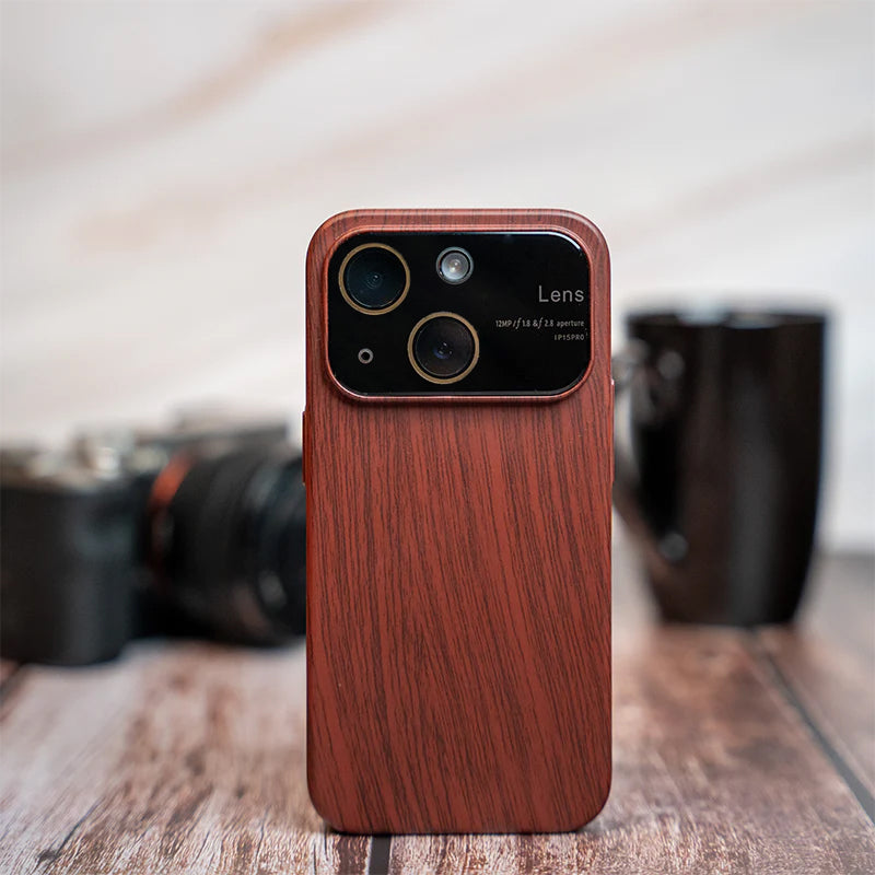 Luxury Wood Grain Shockproof Camera Lens Protector