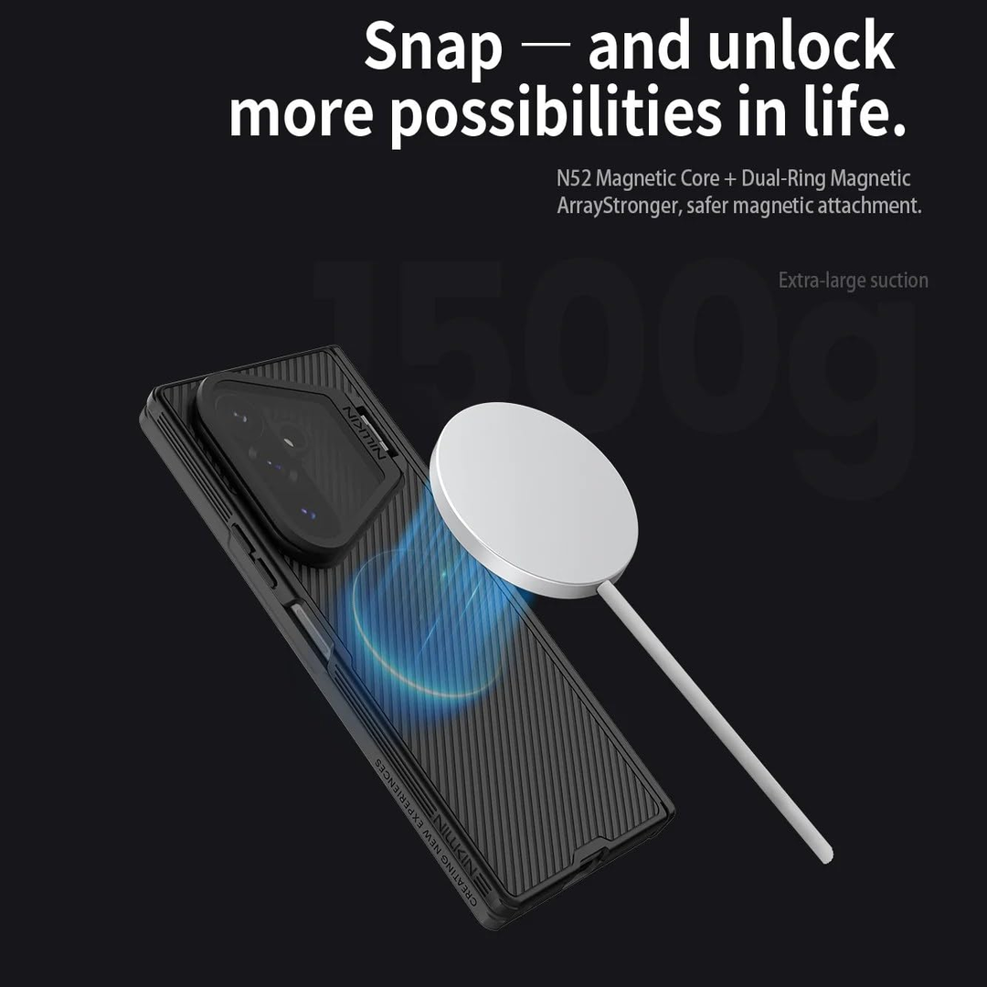 Nillkin Case for Samsung Galaxy Z Fold 8 Ultra (8.0" Inch) CamShield Prop Flip Style Transparent Black Lens Camera Protect Mobile Holder TPU + PC Black Color