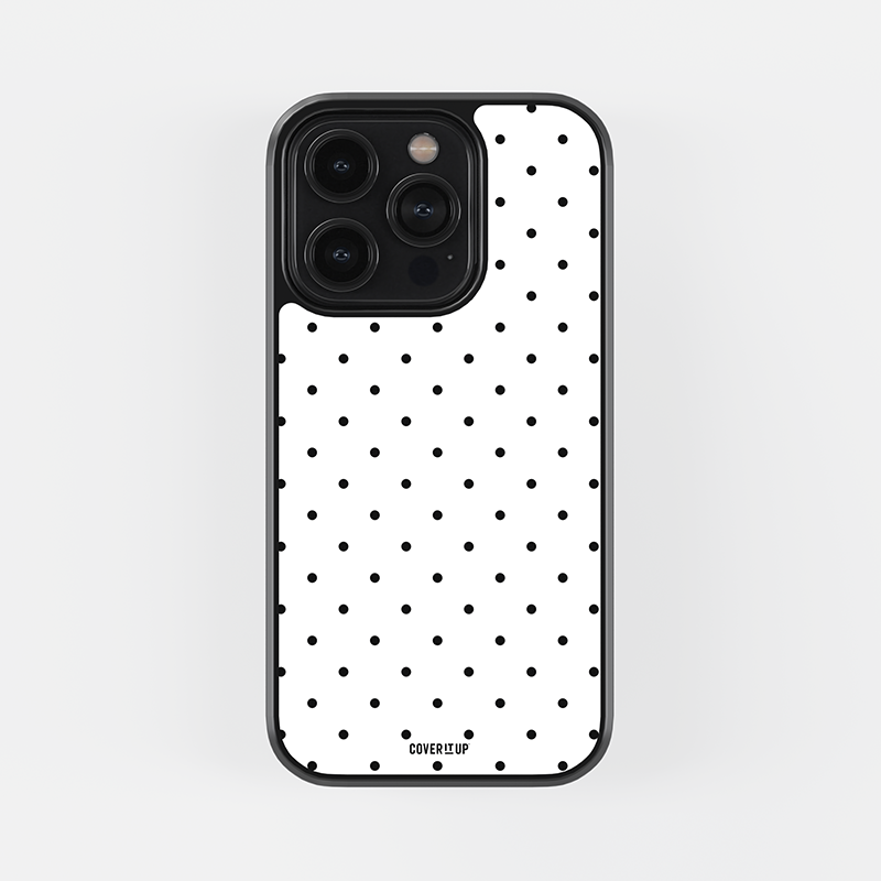 Classic White Small Polka Dots Glass Case