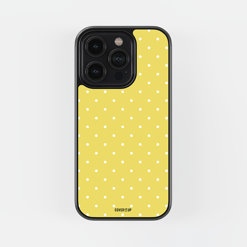 Sunny Yellow Small Polka Dots Glass Case