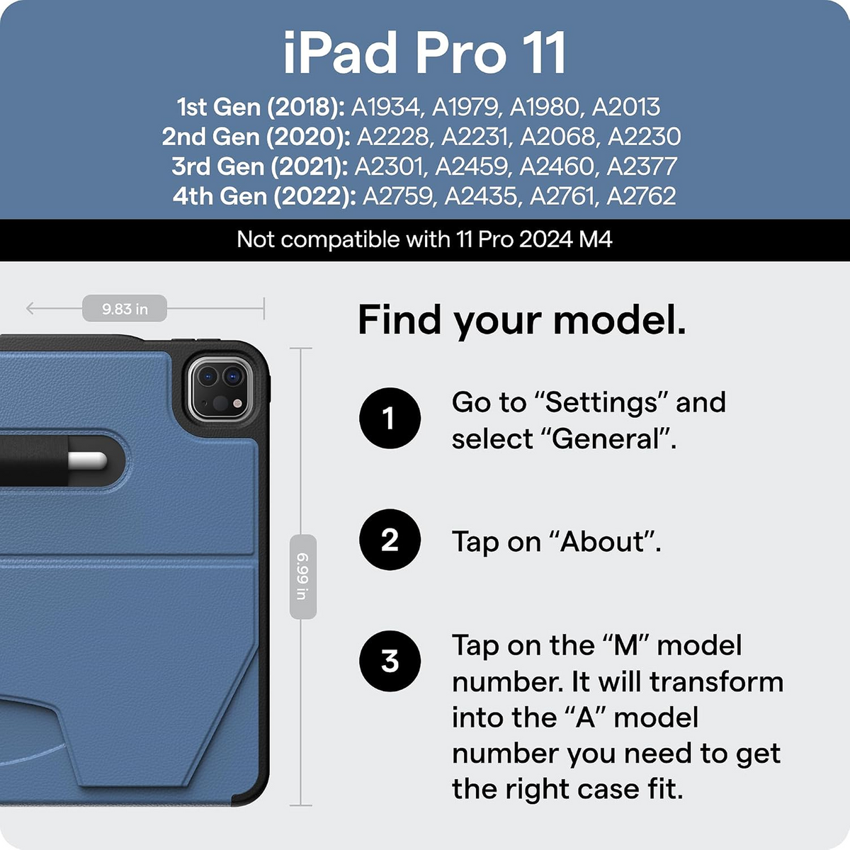 ZUGU CASE for iPad Pro 11 1st/2nd/3rd/4th Generation 2018/20/21/22