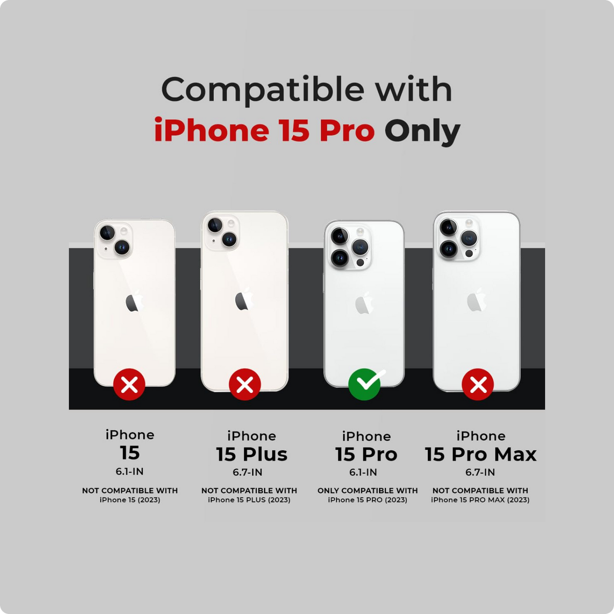 RAEGR Case| Anodized Aluminum Bumper | Supports Magnetic Wireless Charging | Edge Armor Protective Minimal Case Designed for iPhone 15 Pro (6.1-Inch) (2023)