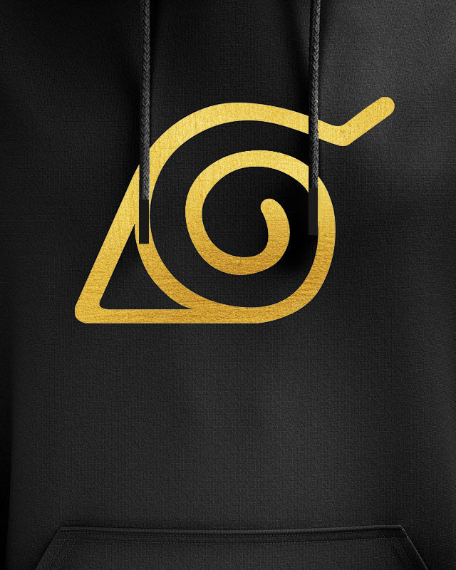 Buy Leaf Village Symbol Cotton Hoodie for Men Cover It Up