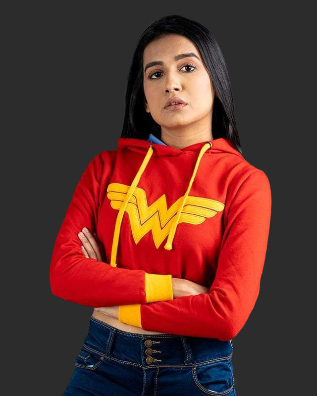 Wonder Woman Cropped Hooded Sweatshirt