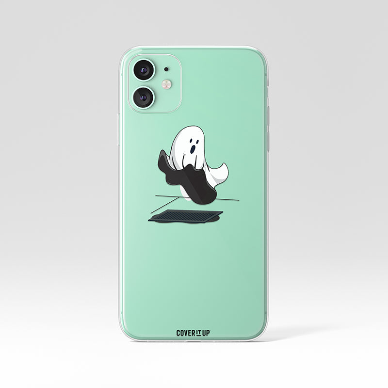 Cute Ghost Dark Grey Clear Silicone Case