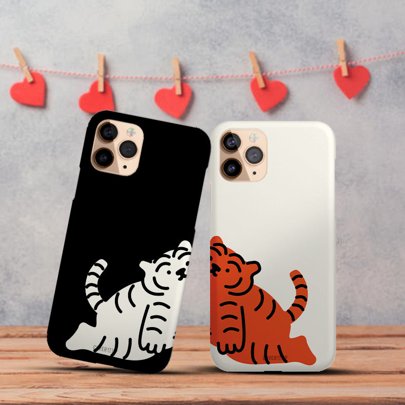 Cute Tiger Couple Hard Case Mobile Phone Cover from coveritup.com