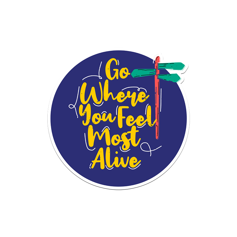 Go Where You Feel Most Alive Vinyl Sticker from coveritup.com