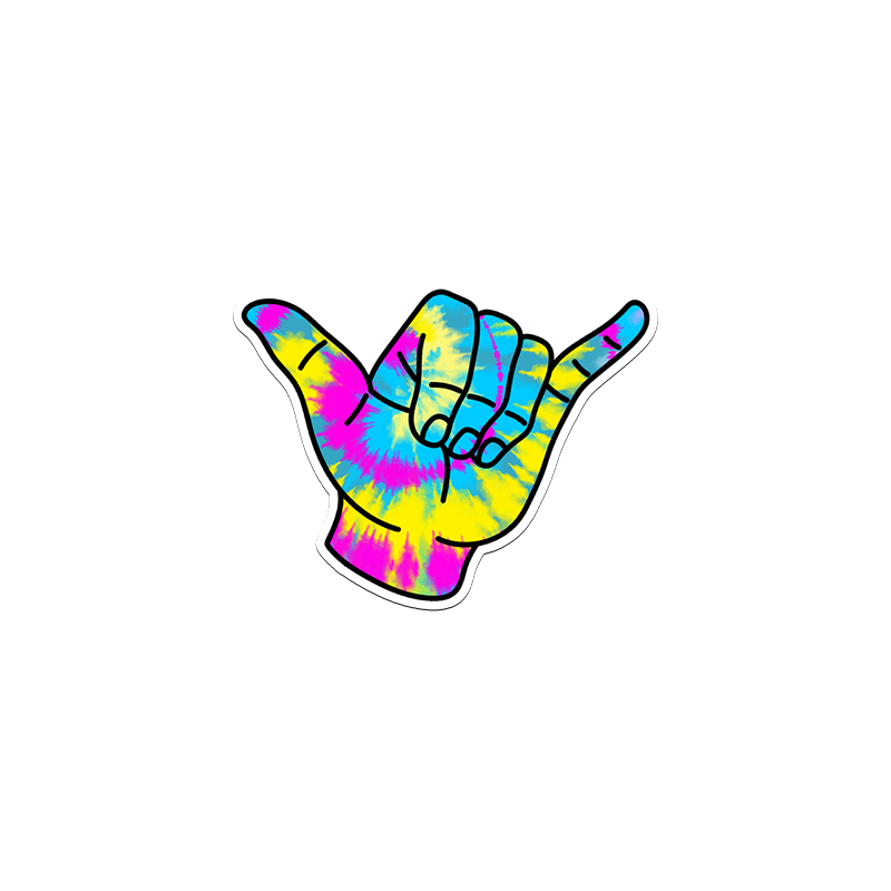 Hanging Loose Tie And Dye Vinyl Sticker from coveritup.com