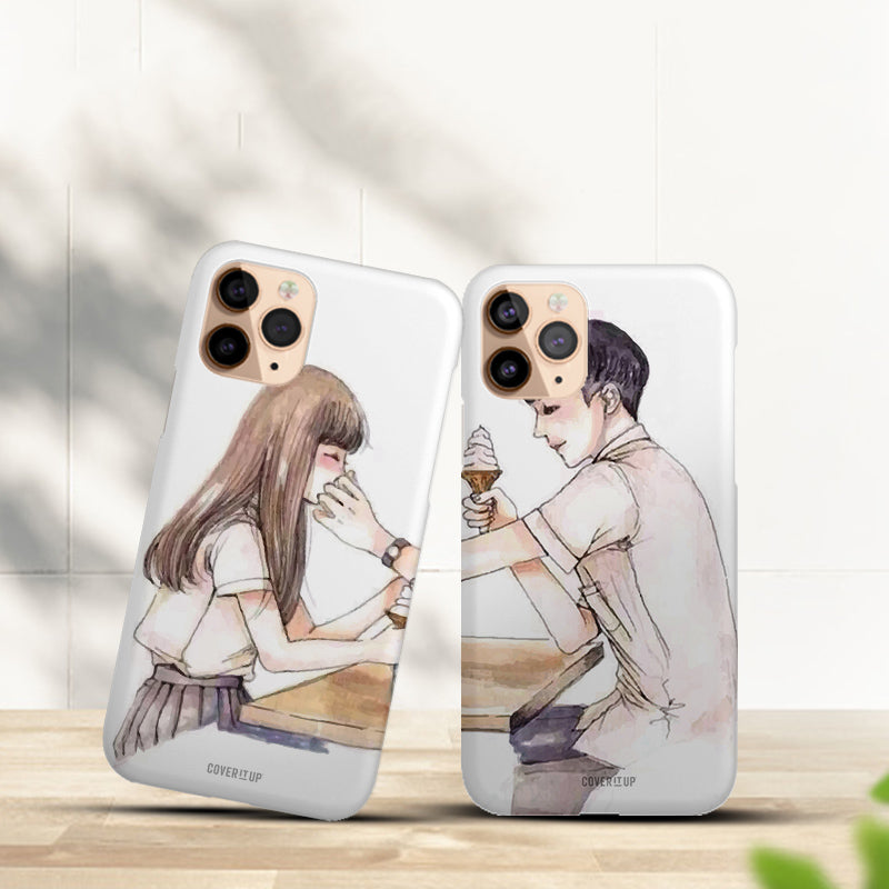 Matching Cute Couple Mobile Covers Cover it up