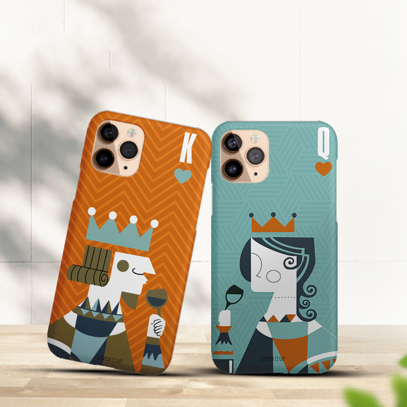 King And Queen Couple Hard Case Mobile Phone Cover from coveritup.com