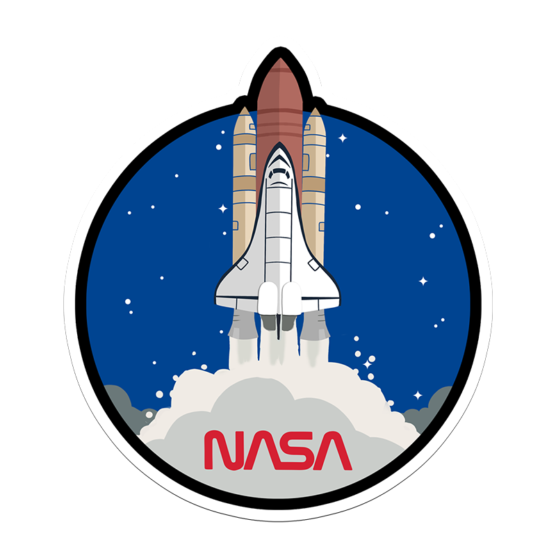 Launching Rocket NASA Vinyl Sticker from coveritup.com