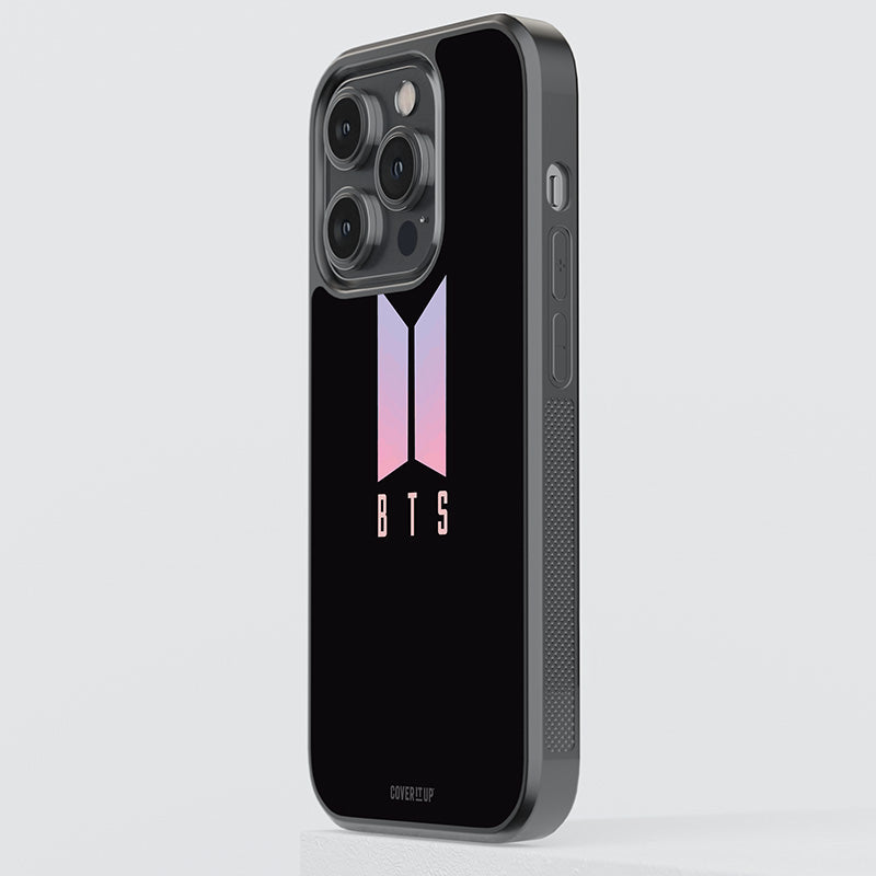 Bts Case Buy BTS Logo Black Glass Case Mobile Phone Cover | Cover It Up