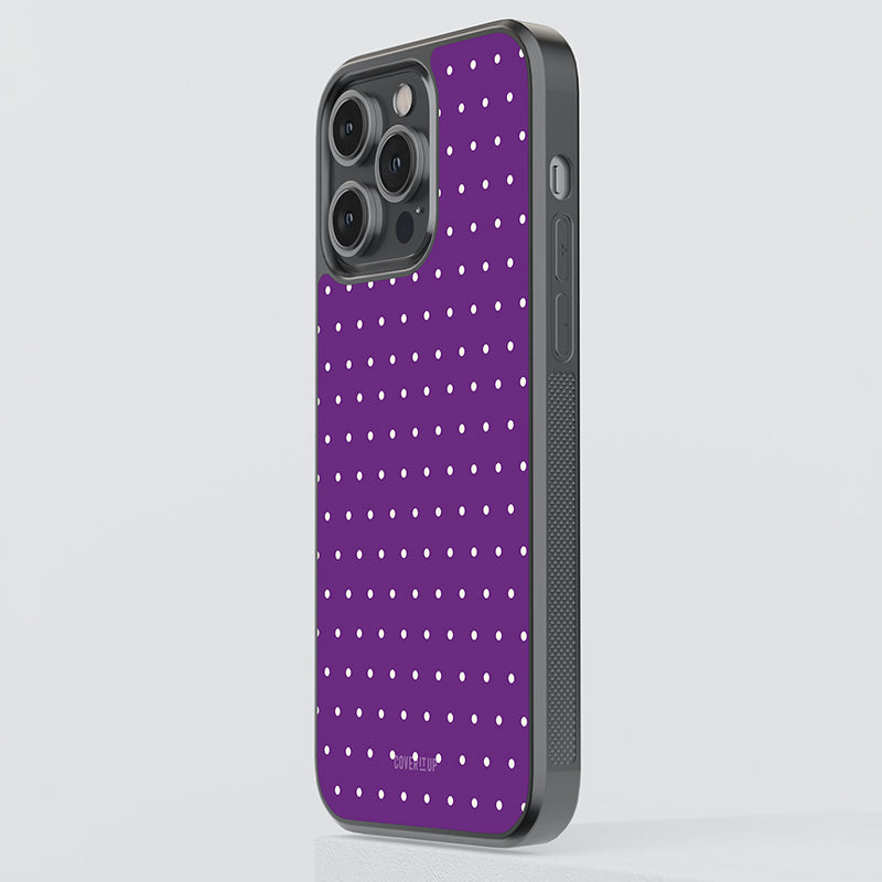 Purple Polka Dots Glass Case