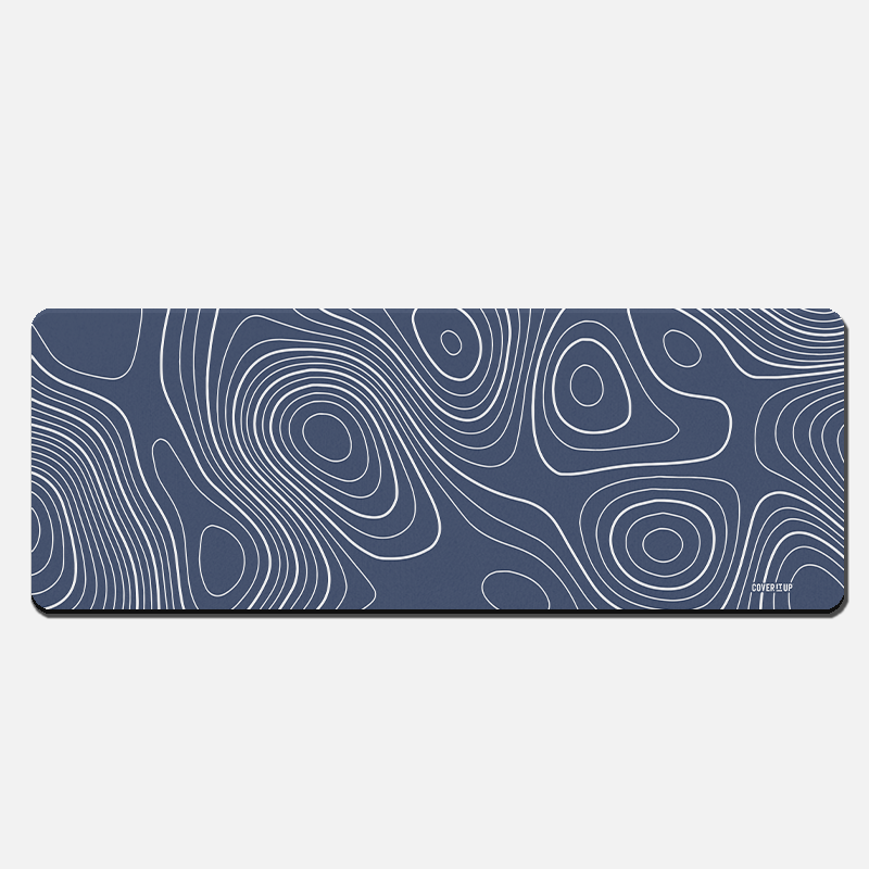 Navy Blue Topography Desk Mat from coveritup.com