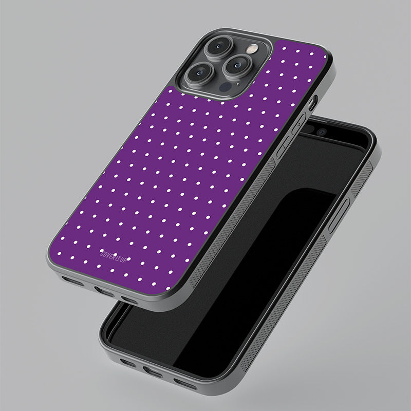 Purple Polka Dots Glass Case