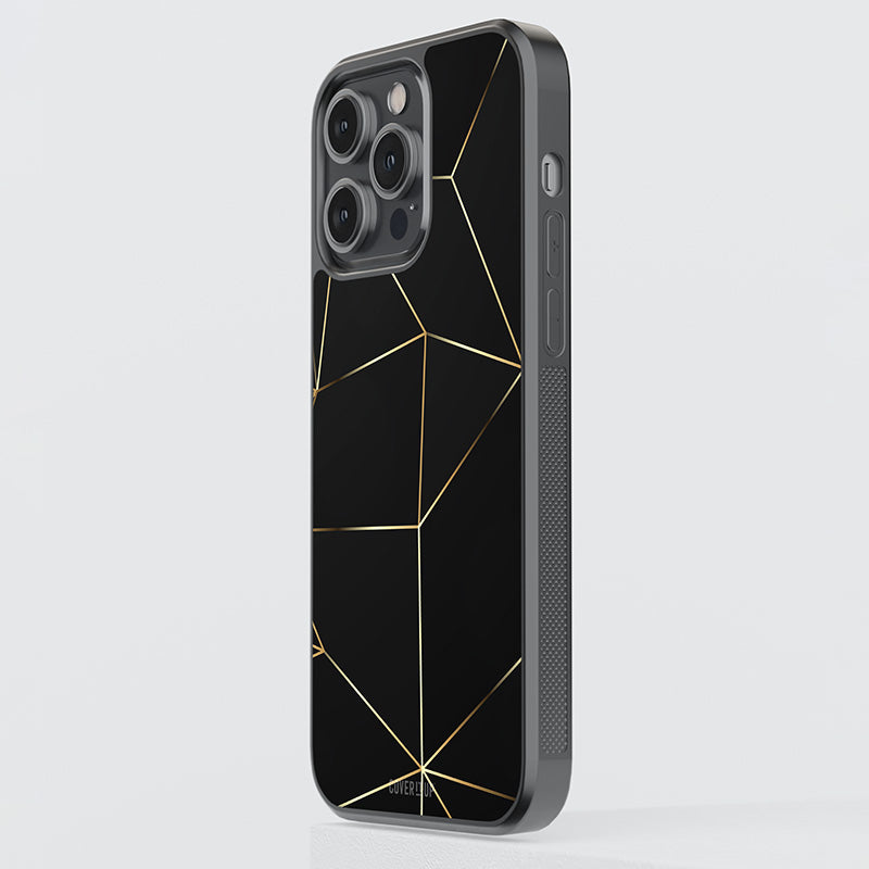 Gold and Black Pattern Glass Case
