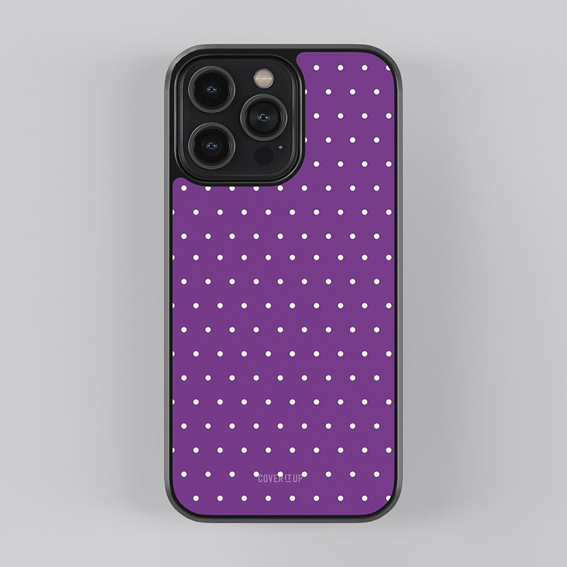 Purple Polka Dots Glass Case