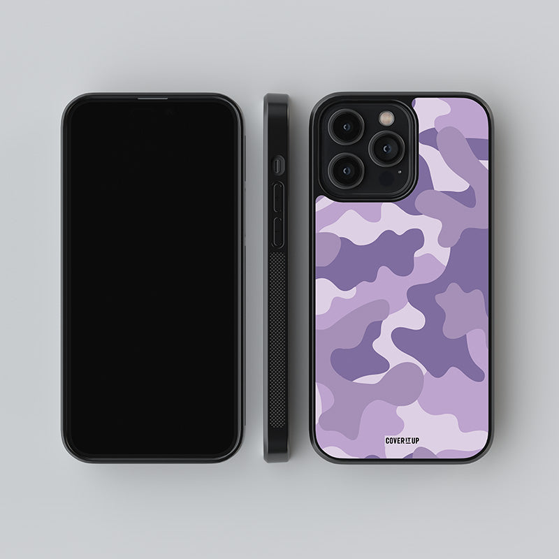 Purple Army Camo Glass Case