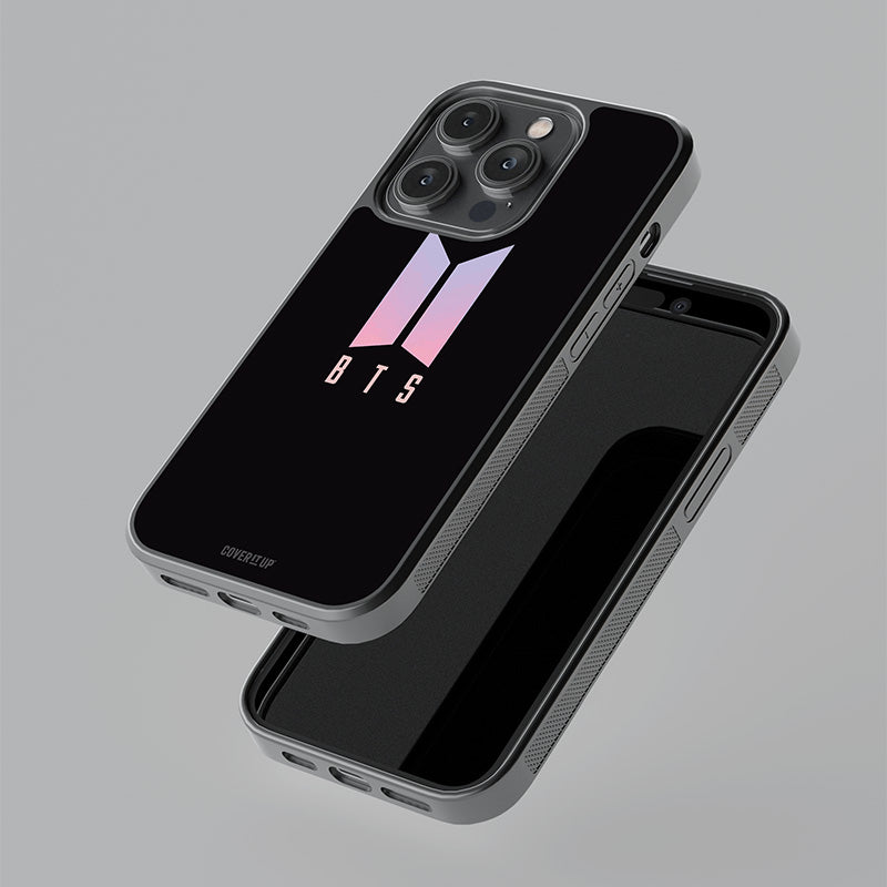 BTS Logo Black Glass Case