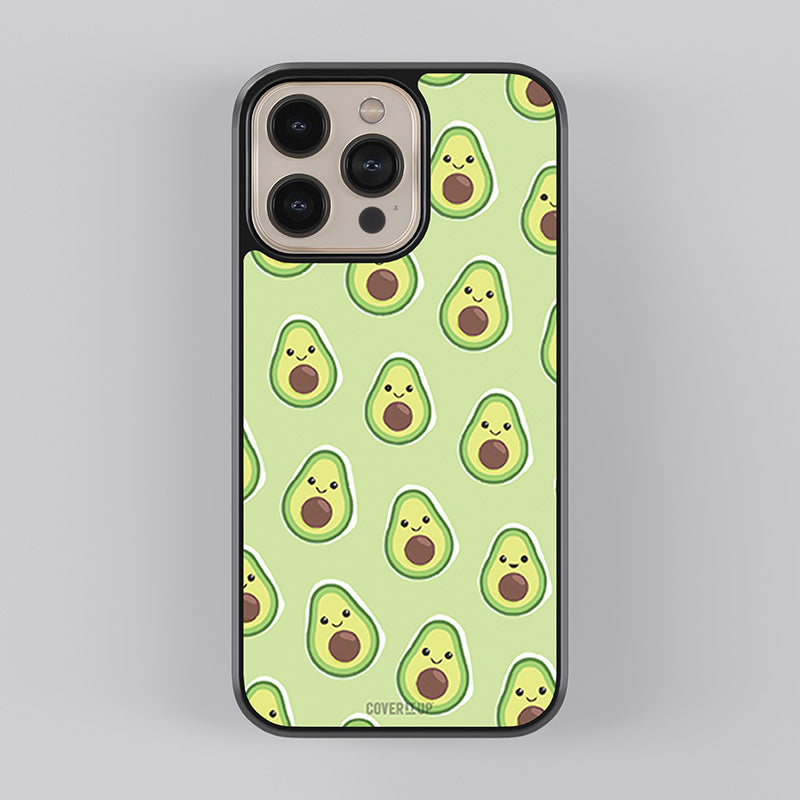 Green Avocado Pattern Glass Case