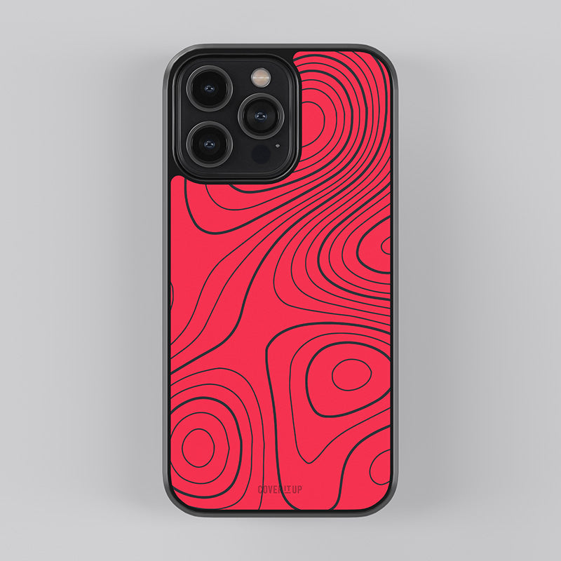 Red Topography Glass Case