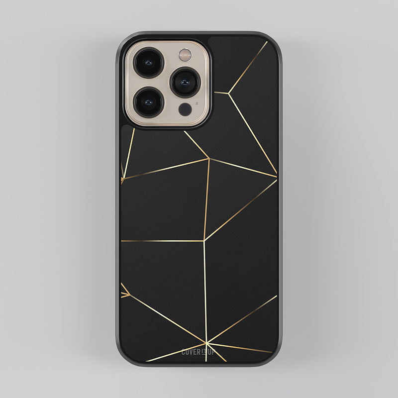 Gold and Black Pattern Glass Case