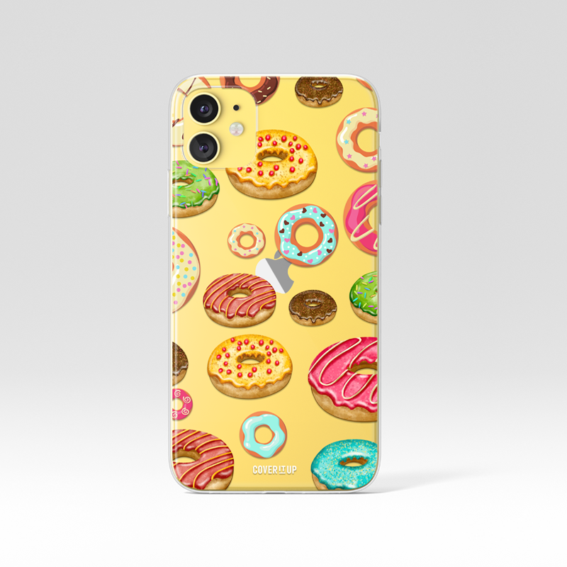 Donut Pattern Clear Silicone Case