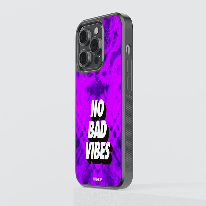 No Bad Vibes Tie-Dye Glass Case