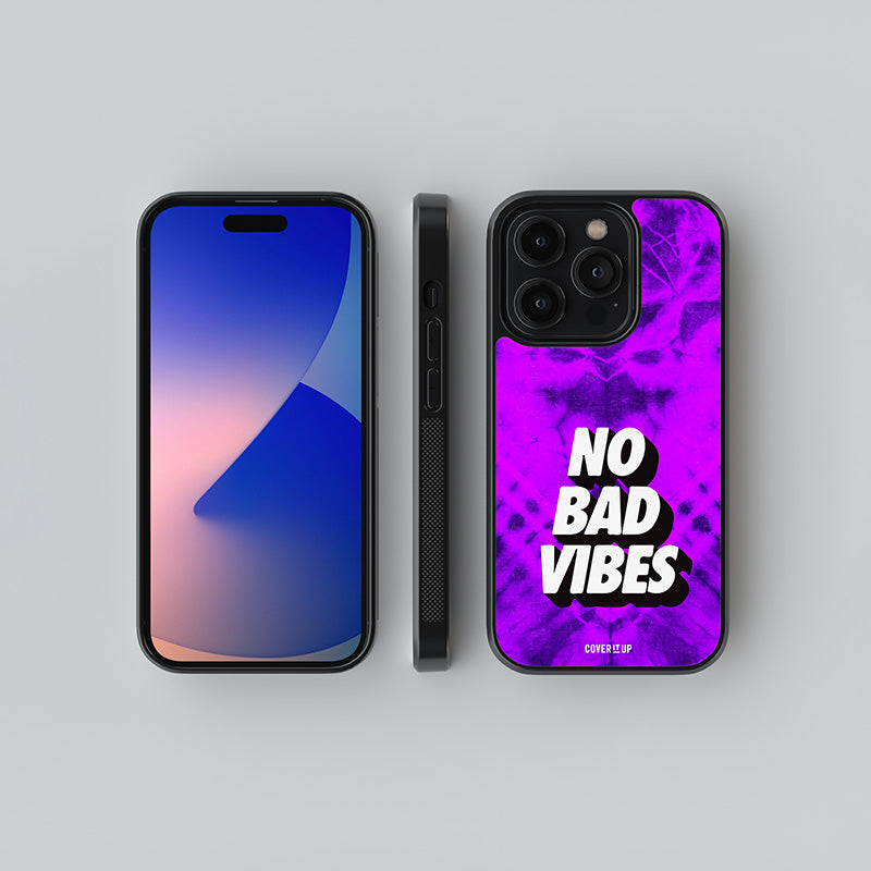 No Bad Vibes Tie-Dye Glass Case