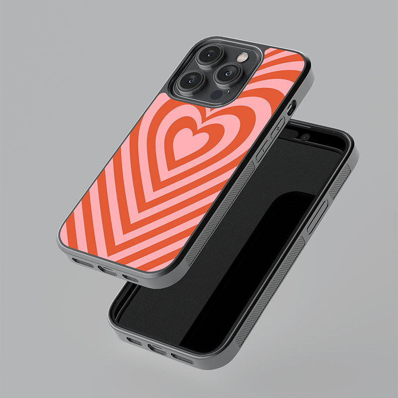 Red Heart Beat Glass Case