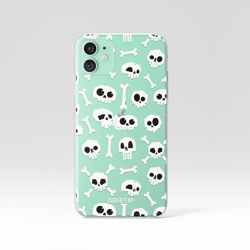 Skull Print Clear Silicone Case