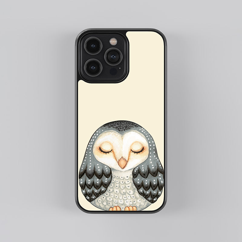 Sleeping Owl Glass Case