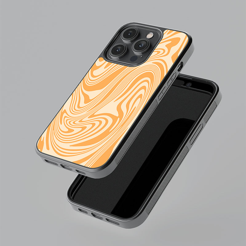 Orange Swirl Glass Case