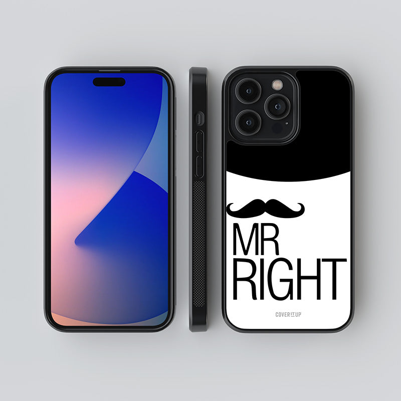 Mr. Right Moustache Glass Case