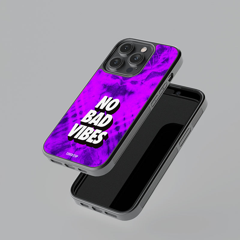 No Bad Vibes Tie-Dye Glass Case