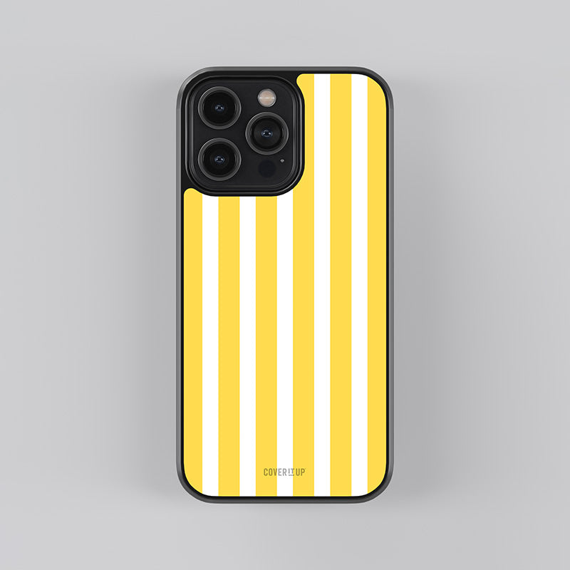 Yellow Summer Stripes Glass Case