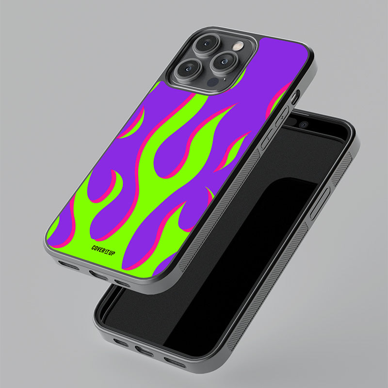 Neon Flames Glass Case