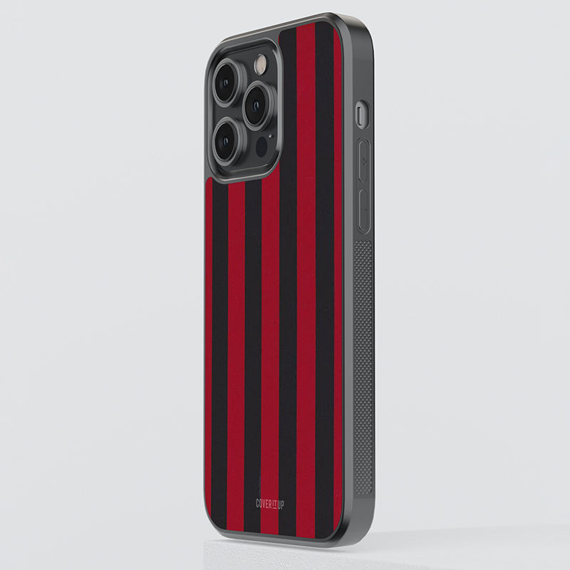 Red Black Stripes Glass Case
