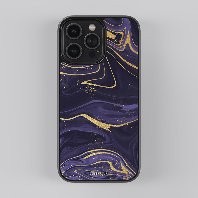 Liquid Luxury Gold Violet Glass Case