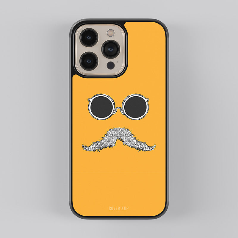 Cool Mustache Glass Case