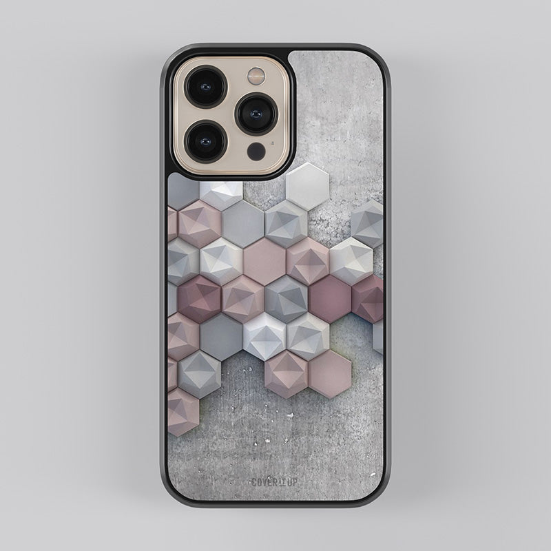 Cute Hexagonal Pattern Glass Case